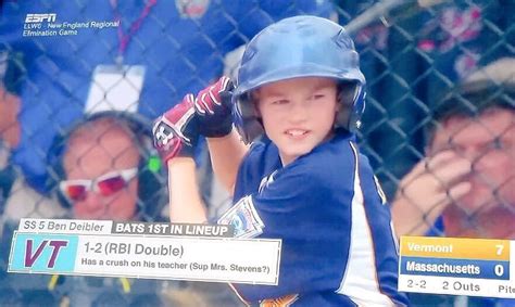 Vermont Little Leaguer Takes Massive Swing, Reveals Crush ... Vermont Little Leaguer Takes Massive Swing, Reveals Crush